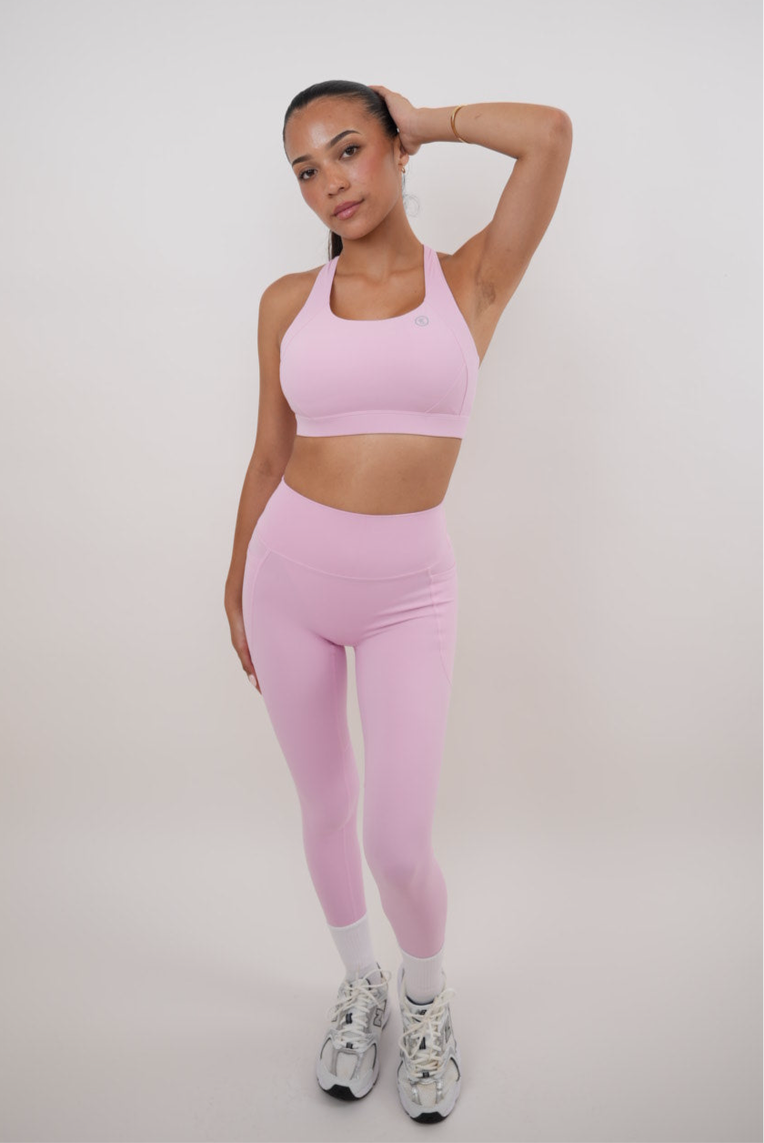 I Am Glowing Pink Blossom Quick Dry Butter Legging