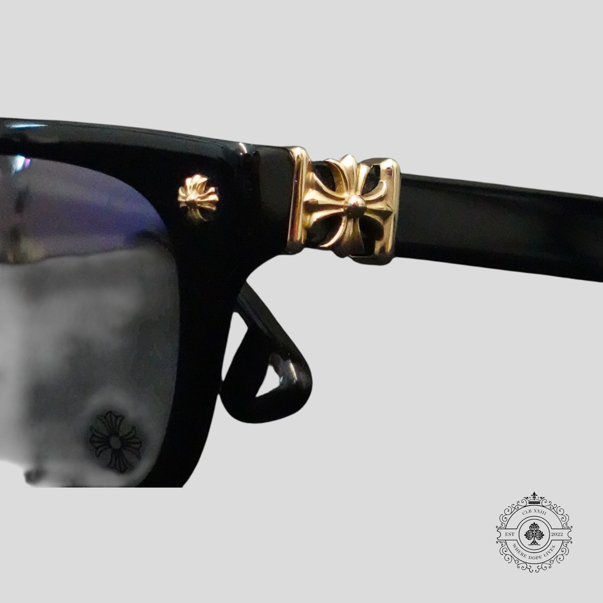 Chrome Hearts Vagilante Sunglasses in Black/Gold